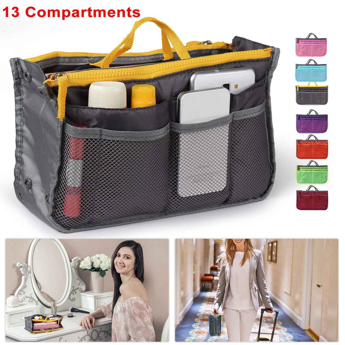 MoveX Women's Purse Organizer Insert Handbag Liner Bag in Bag with Handles