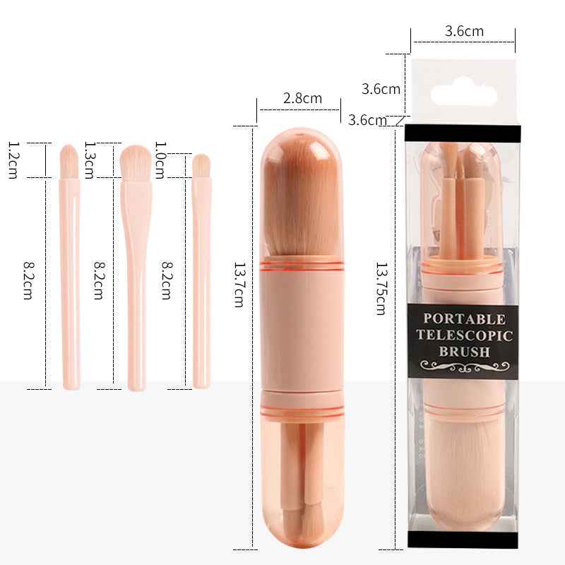 4-in-1 Travel Makeup Brush Set