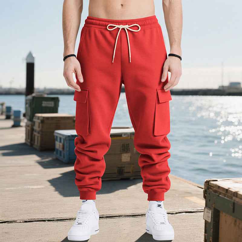 MoveX Men's Cargo Jogger Sweatpants Drawstring Multi Pocket Track Pants