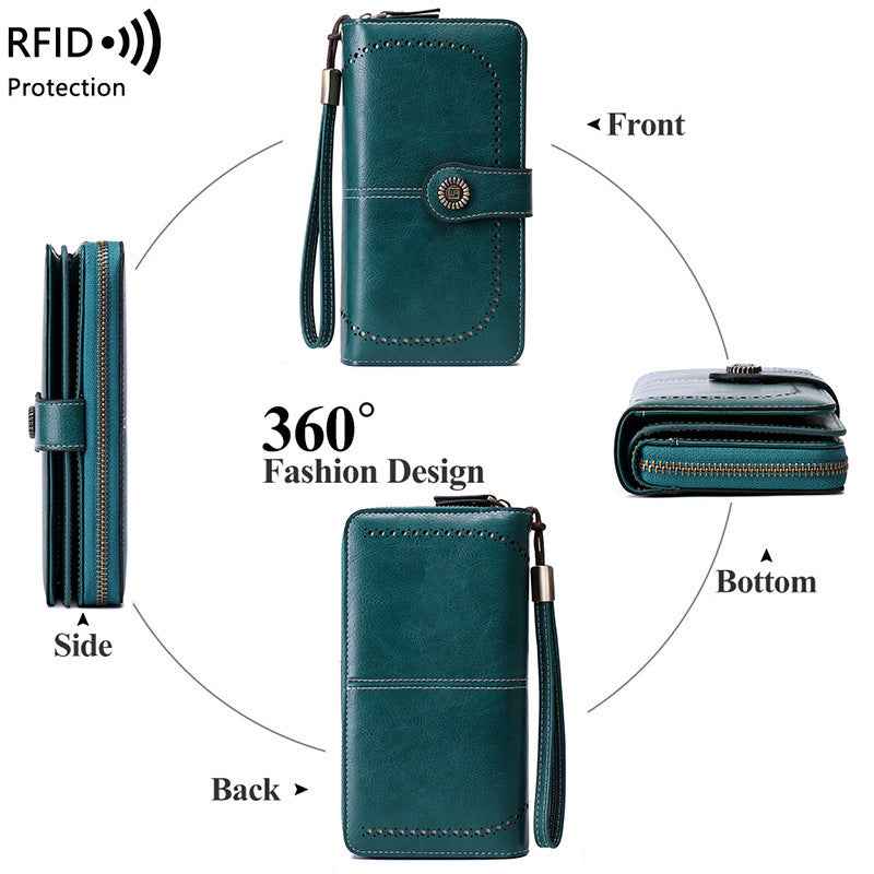 Women's RFID Zipper Wallet