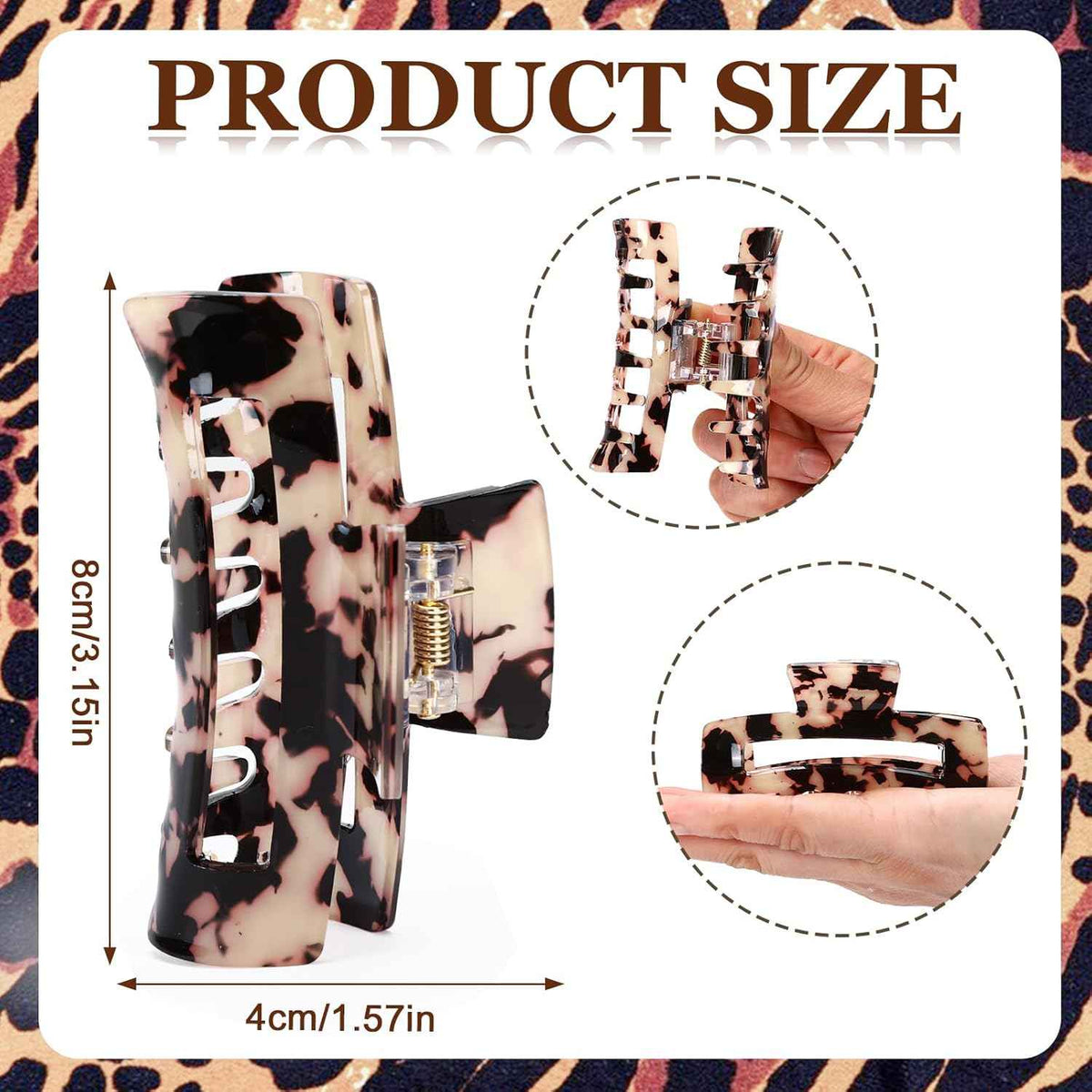 Tortoise Hair Claw Clips 4-Pack