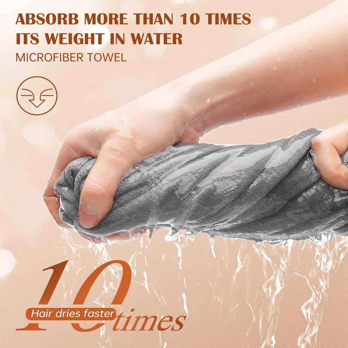 Microfiber Hair Towel Wrap 3-Pack