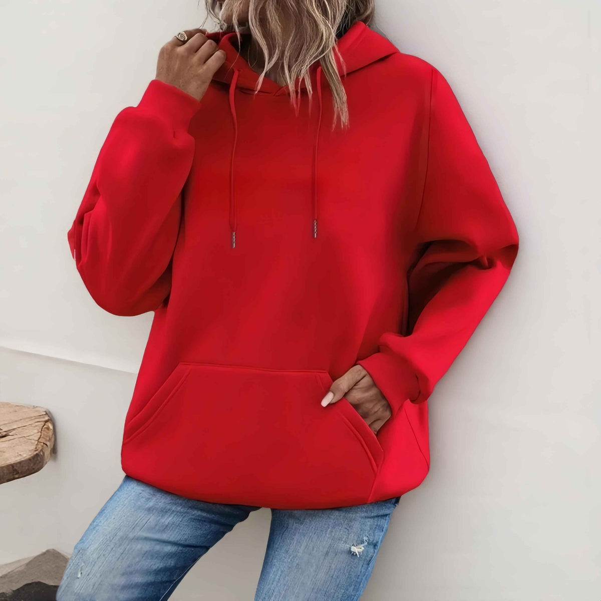 MoveX Women's Oversized Pullover Hoodie Plain Hooded Sweatshirt with Pocket