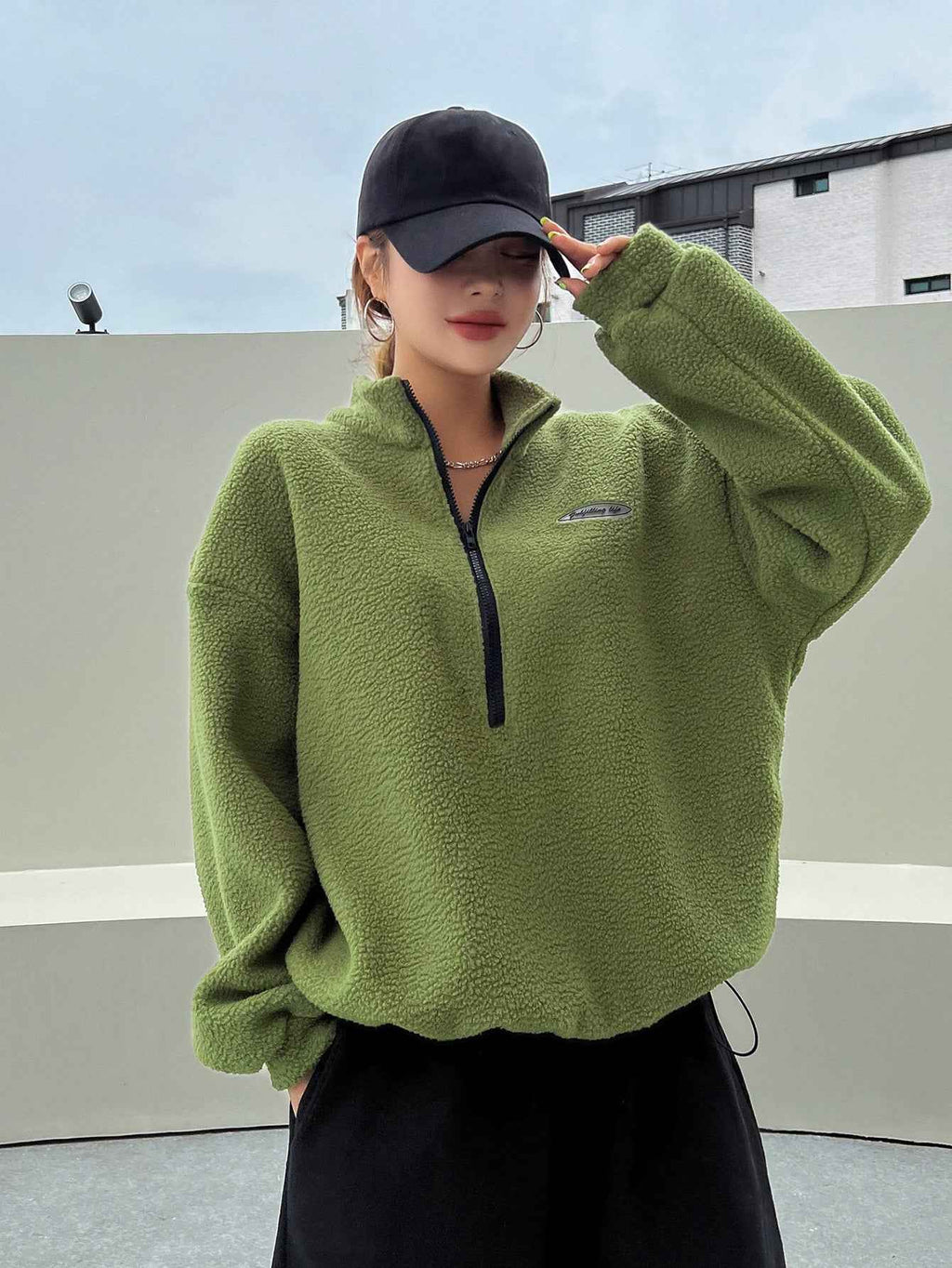 Women's Half Zip Fleece Sweatshirt