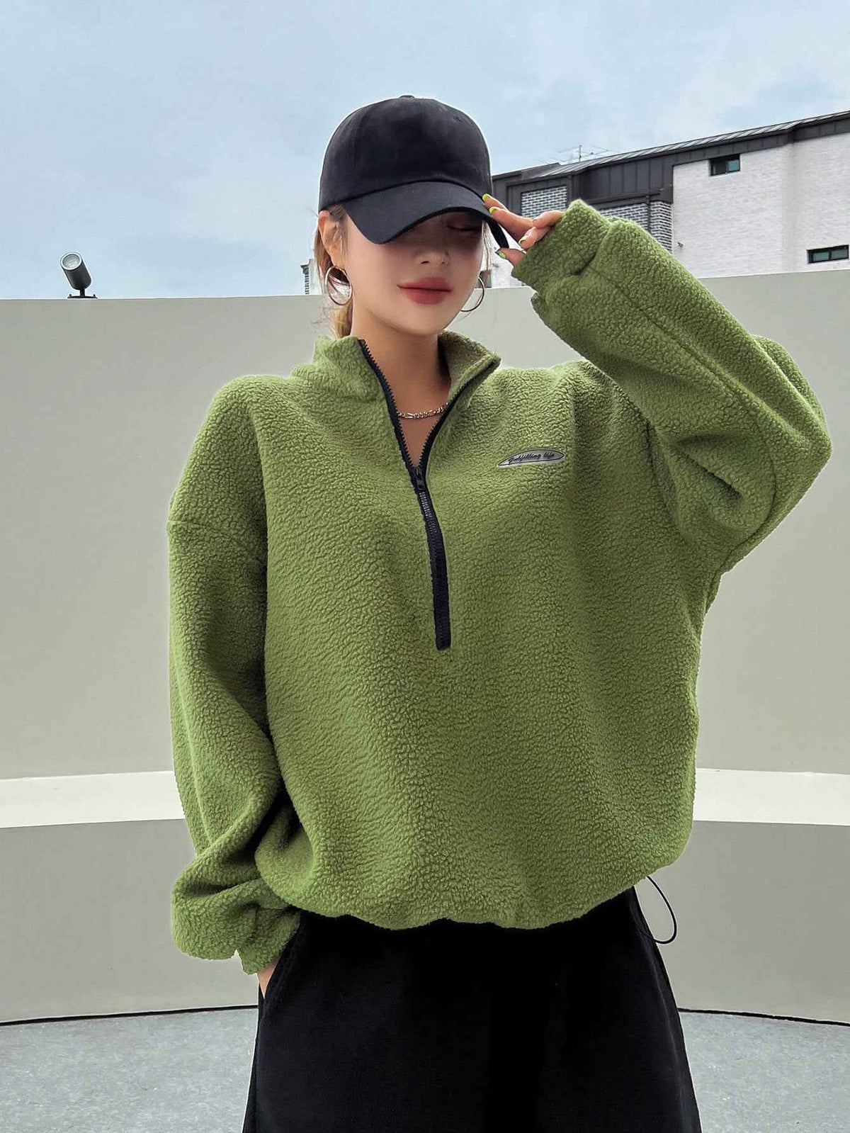Women's Half Zip Fleece Sweatshirt
