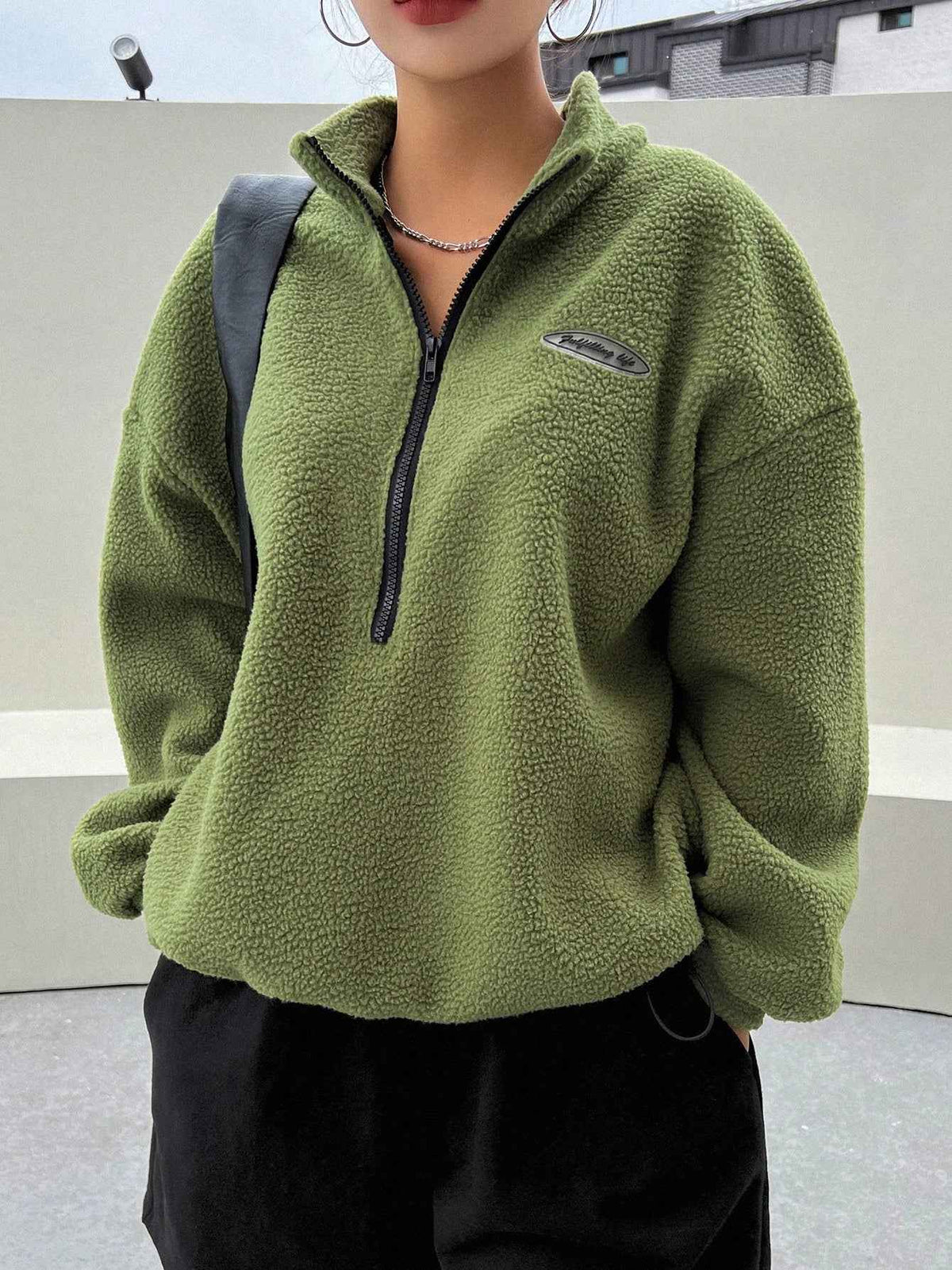 Women's Half Zip Fleece Sweatshirt