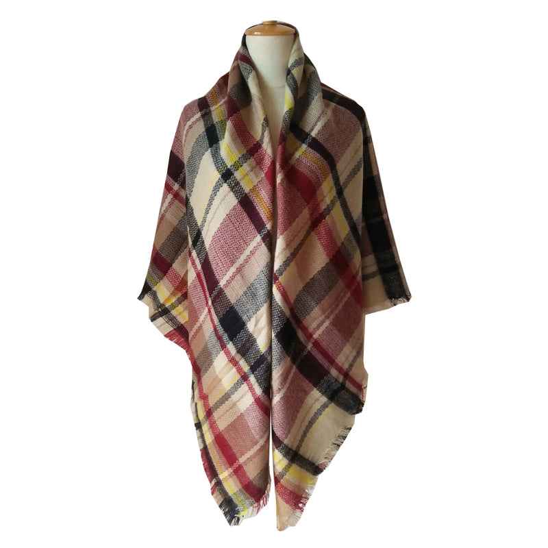 Women's Plaid Blanket Scarf