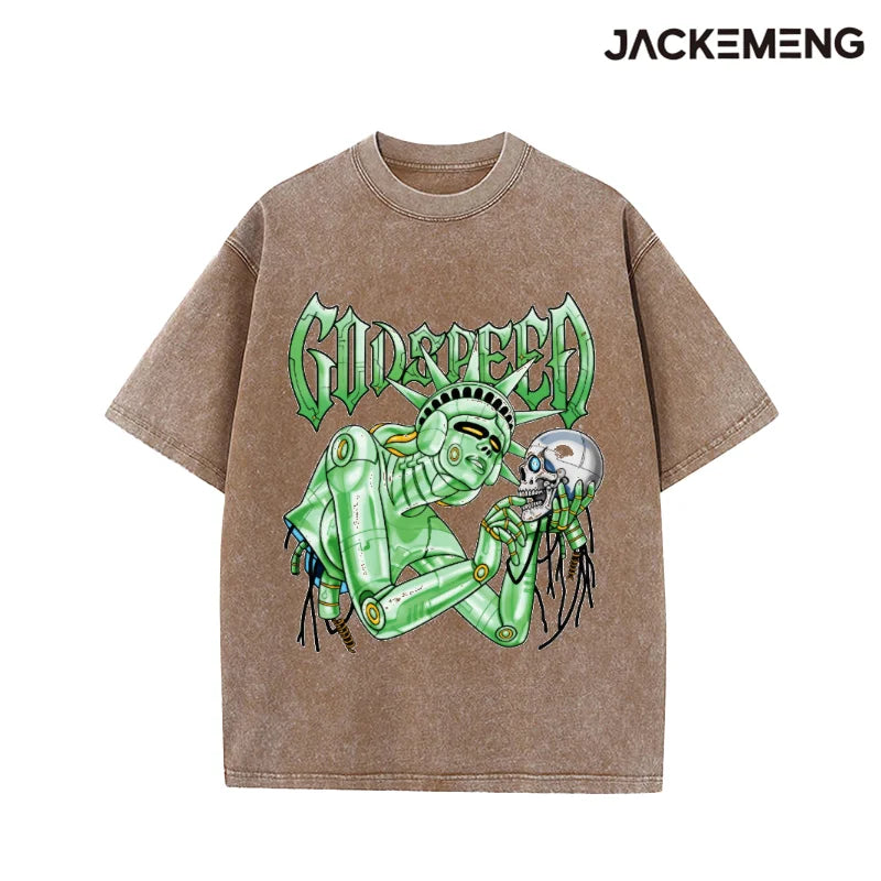 MoveX Godspeed Robot Washed Oversized Tee
