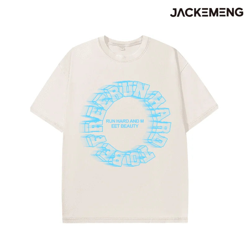 MoveX Run Hard Motion Print Washed Oversized Tee