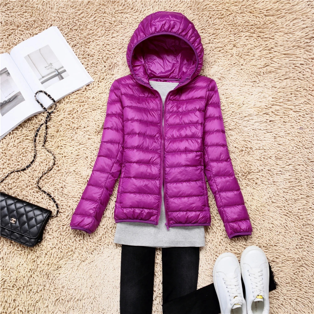 MoveX Women's Lightweight Packable Hooded Puffer Jacket