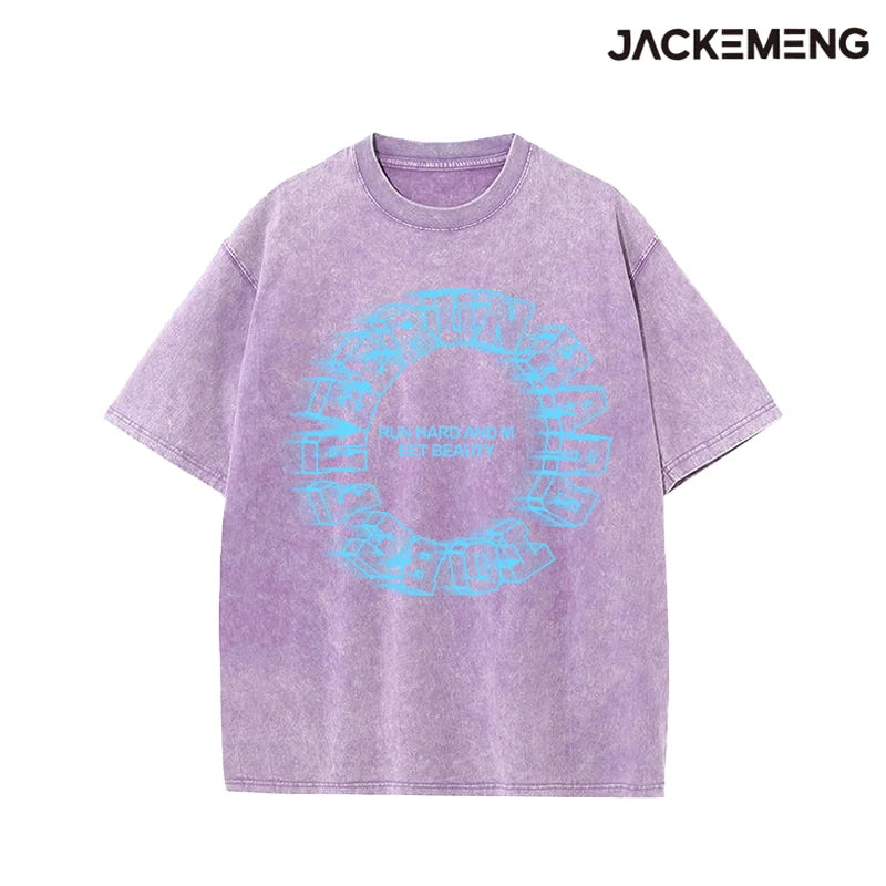 MoveX Run Hard Motion Print Washed Oversized Tee