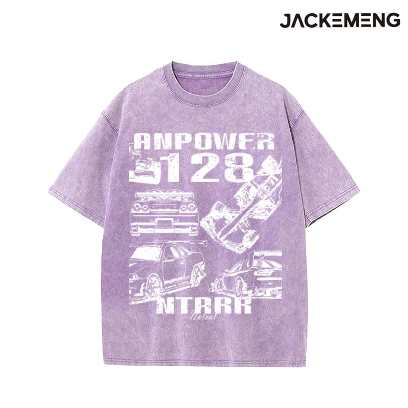 MoveX Vintage Racing Car Washed Oversized Tee
