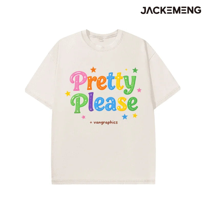 MoveX "Pretty Please" Rainbow Star Oversized Tee