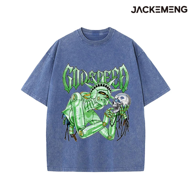 MoveX Godspeed Robot Washed Oversized Tee