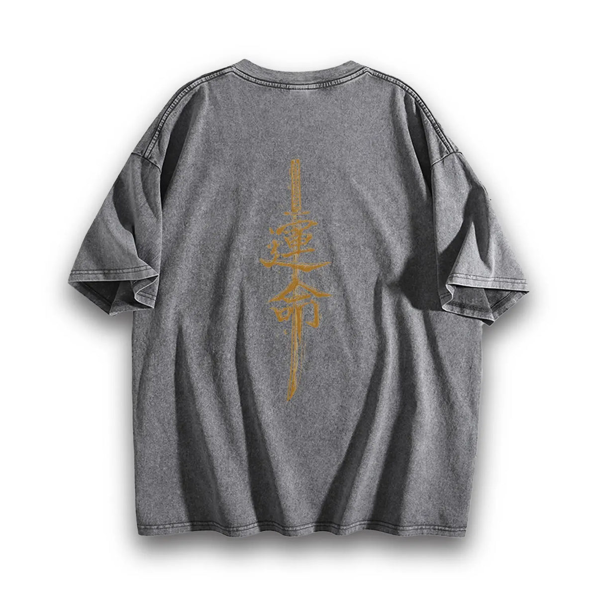 MoveX Vintage Washed Samurai Kanji Oversized Tee