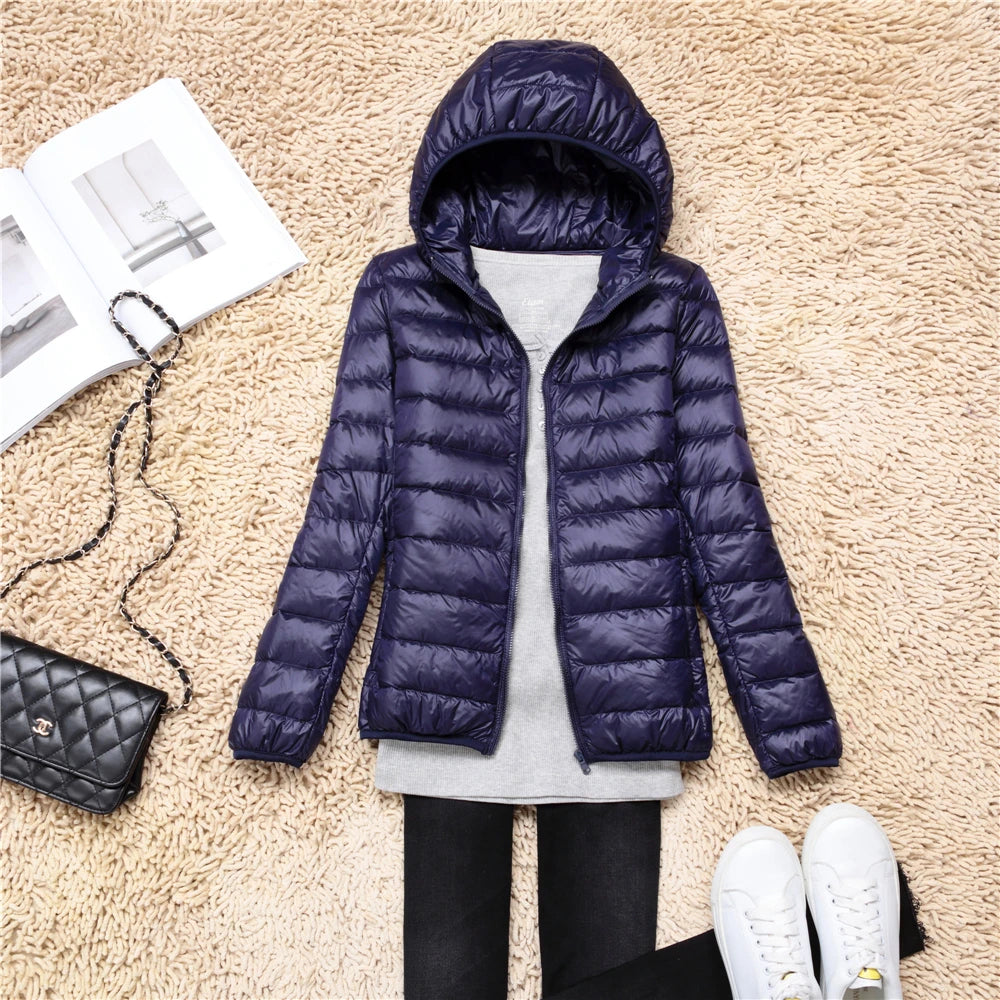 MoveX Women's Lightweight Packable Hooded Puffer Jacket