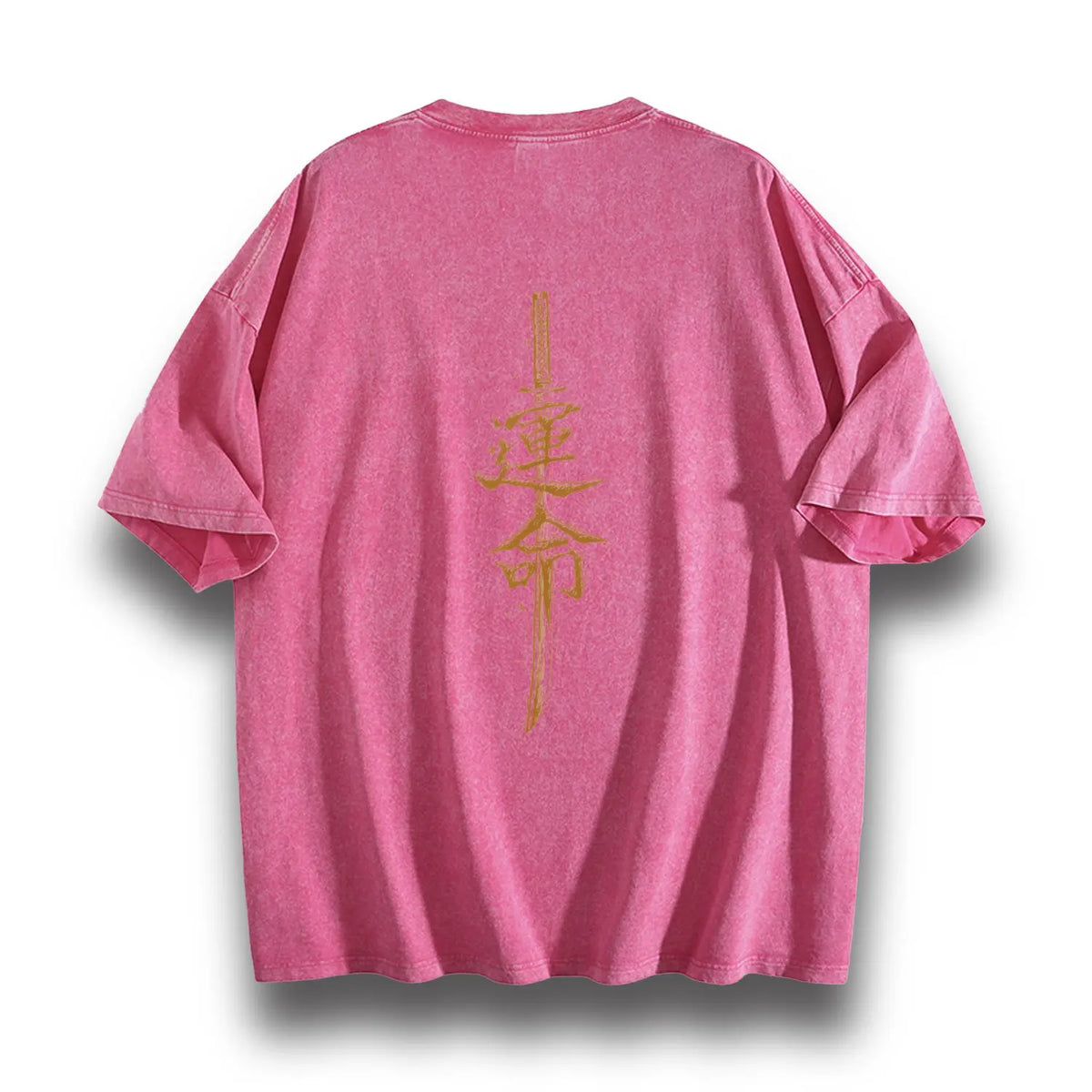 MoveX Vintage Washed Samurai Kanji Oversized Tee