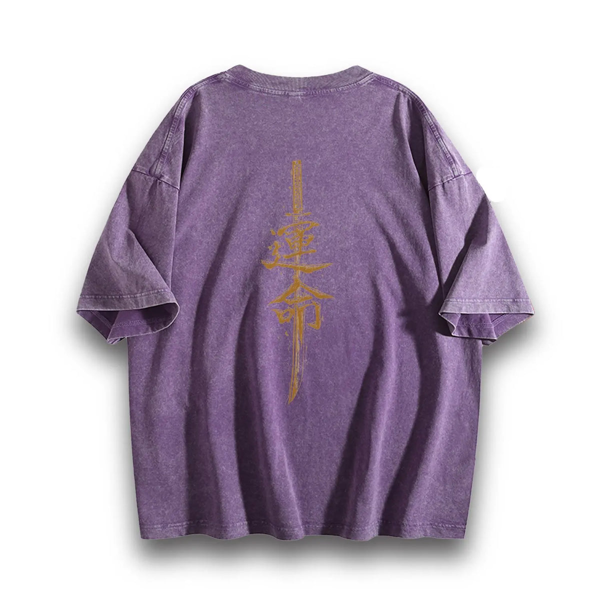 MoveX Vintage Washed Samurai Kanji Oversized Tee