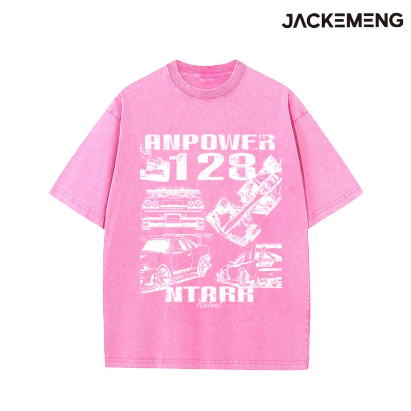MoveX Vintage Racing Car Washed Oversized Tee
