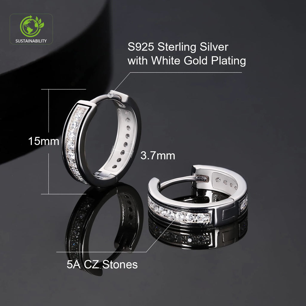 MoveX Iced Out CZ Stud Earrings – 925 Sterling Silver
