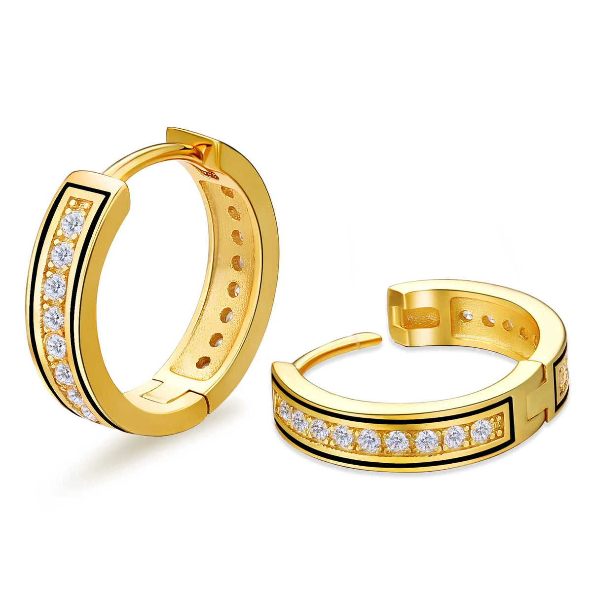 MoveX Iced Out CZ Stud Earrings – 925 Sterling Silver