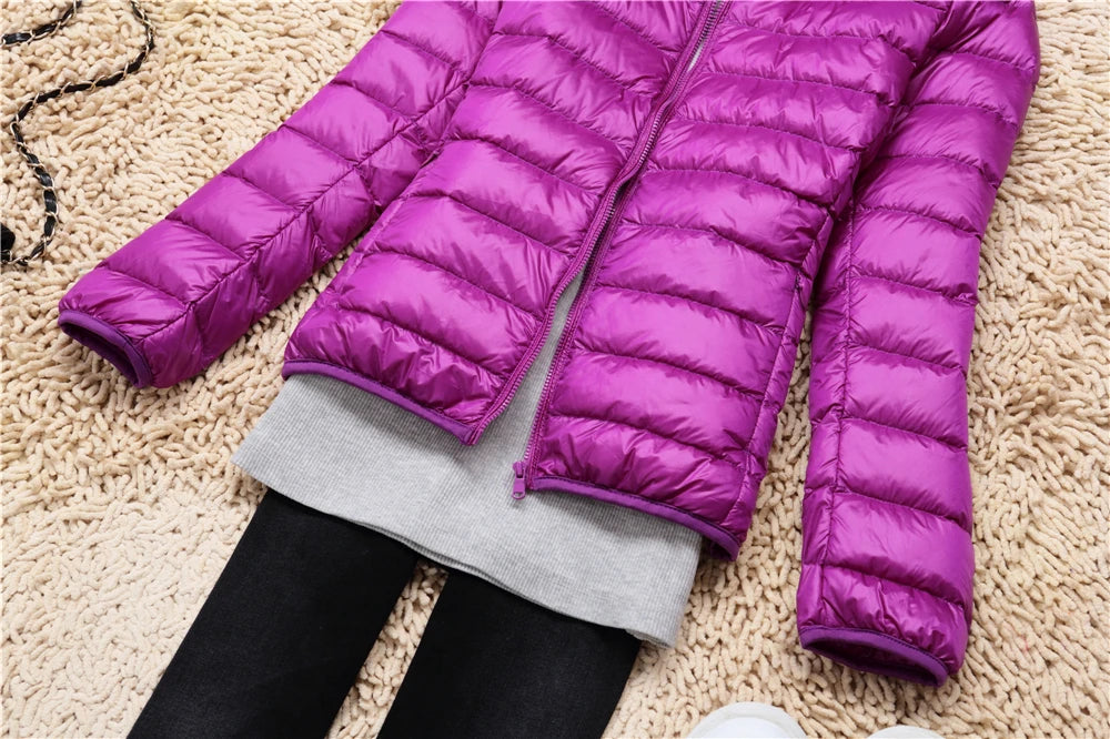 MoveX Women's Lightweight Packable Hooded Puffer Jacket