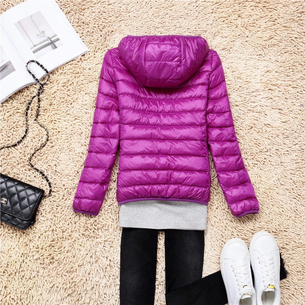 MoveX Women's Lightweight Packable Hooded Puffer Jacket