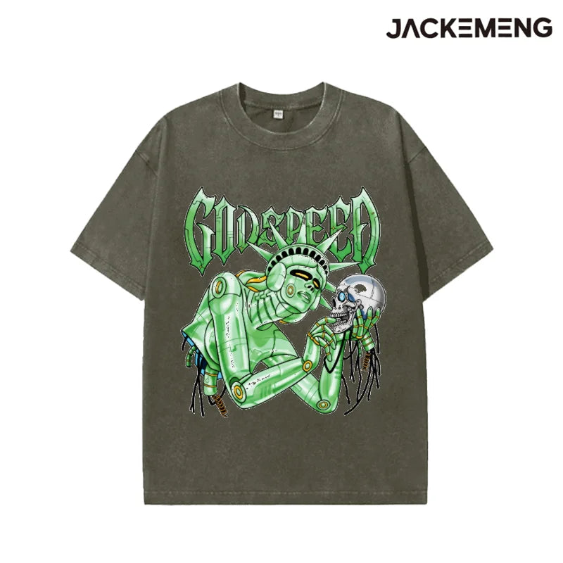 MoveX Godspeed Robot Washed Oversized Tee