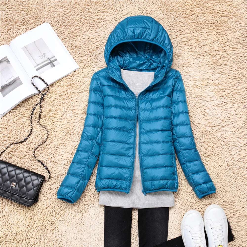 MoveX Women's Lightweight Packable Hooded Puffer Jacket