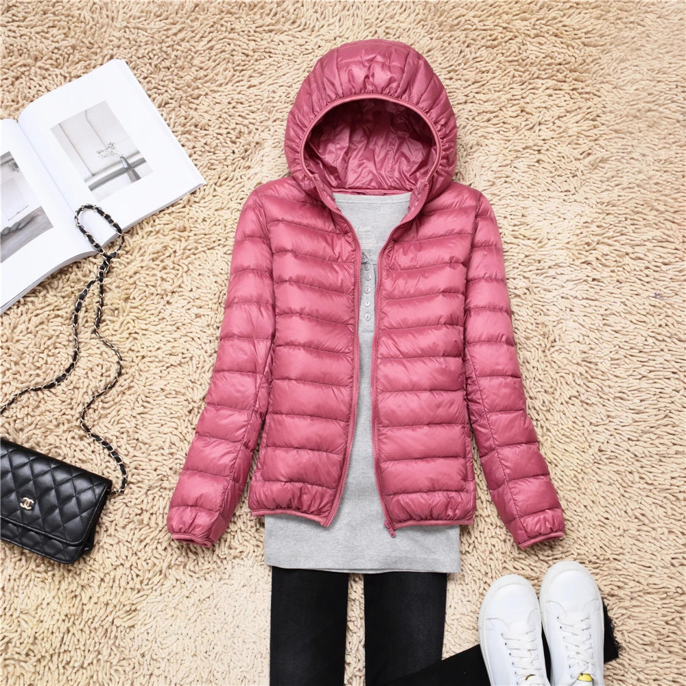 MoveX Women's Lightweight Packable Hooded Puffer Jacket