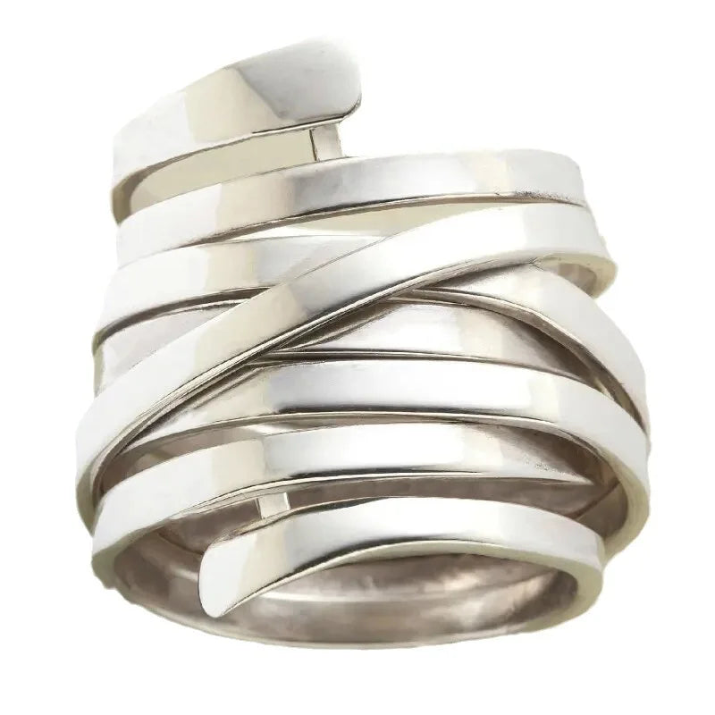 MoveX Wrapped Geometric Stainless Steel Ring