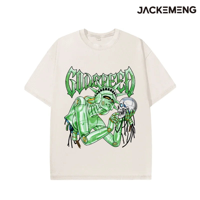MoveX Godspeed Robot Washed Oversized Tee