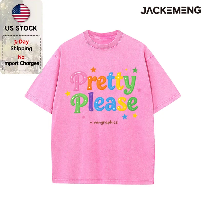 MoveX "Pretty Please" Rainbow Star Oversized Tee