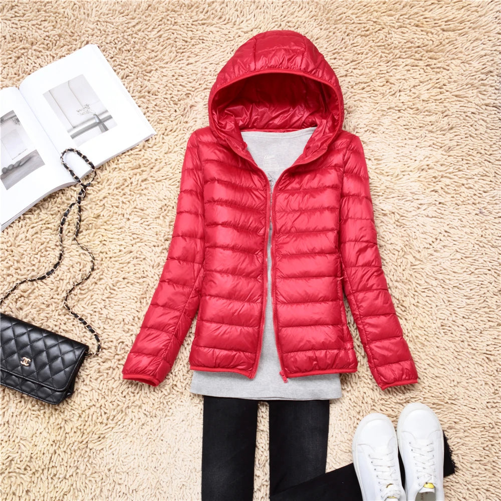 MoveX Women's Lightweight Packable Hooded Puffer Jacket