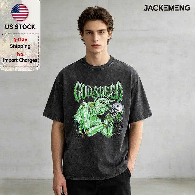 MoveX Godspeed Robot Washed Oversized Tee