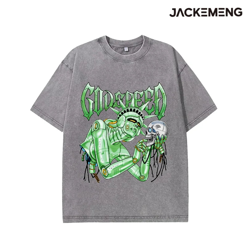 MoveX Godspeed Robot Washed Oversized Tee