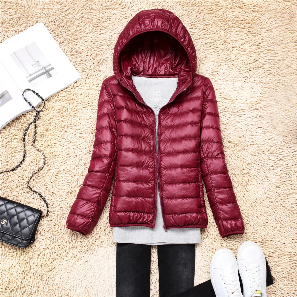 MoveX Women's Lightweight Packable Hooded Puffer Jacket