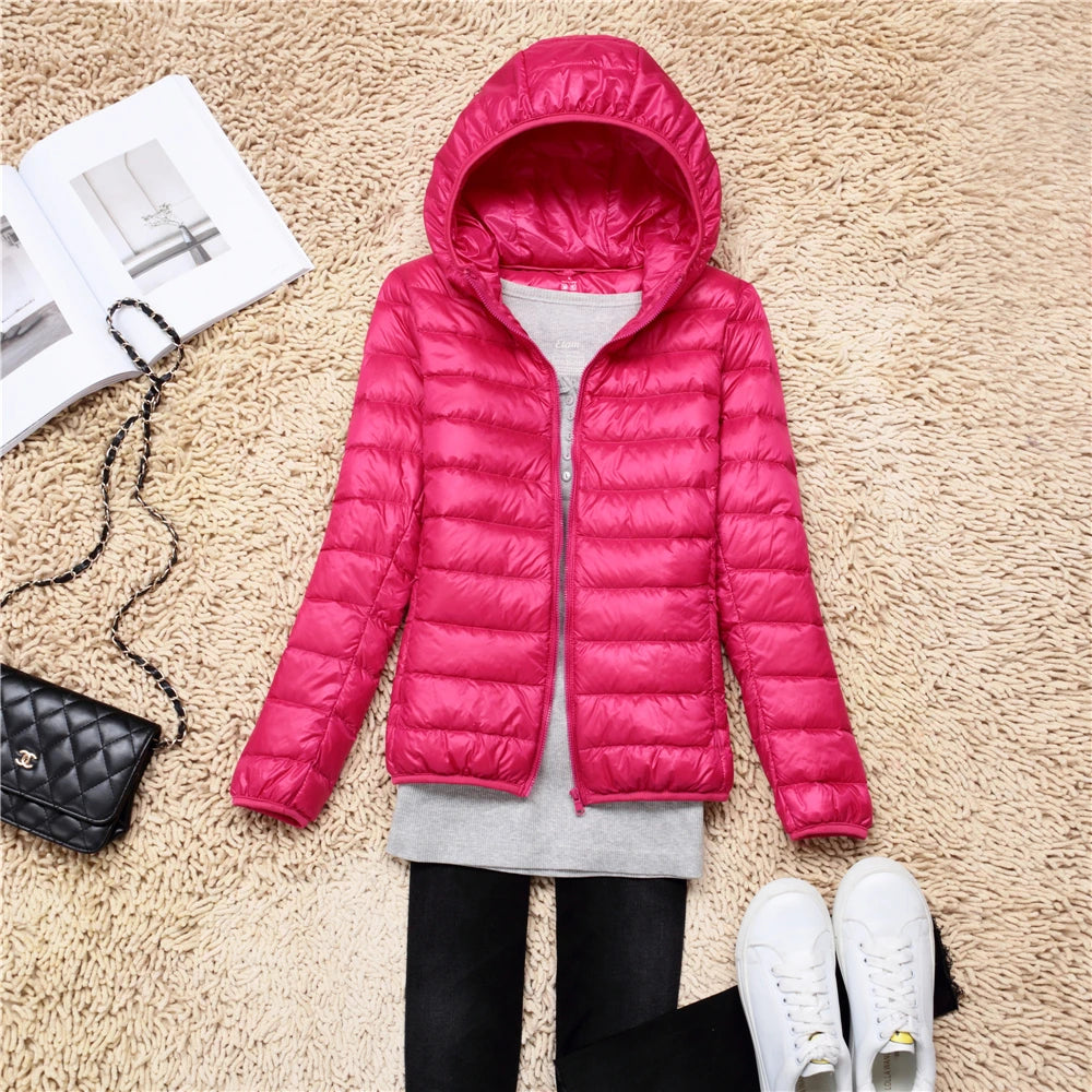 MoveX Women's Lightweight Packable Hooded Puffer Jacket