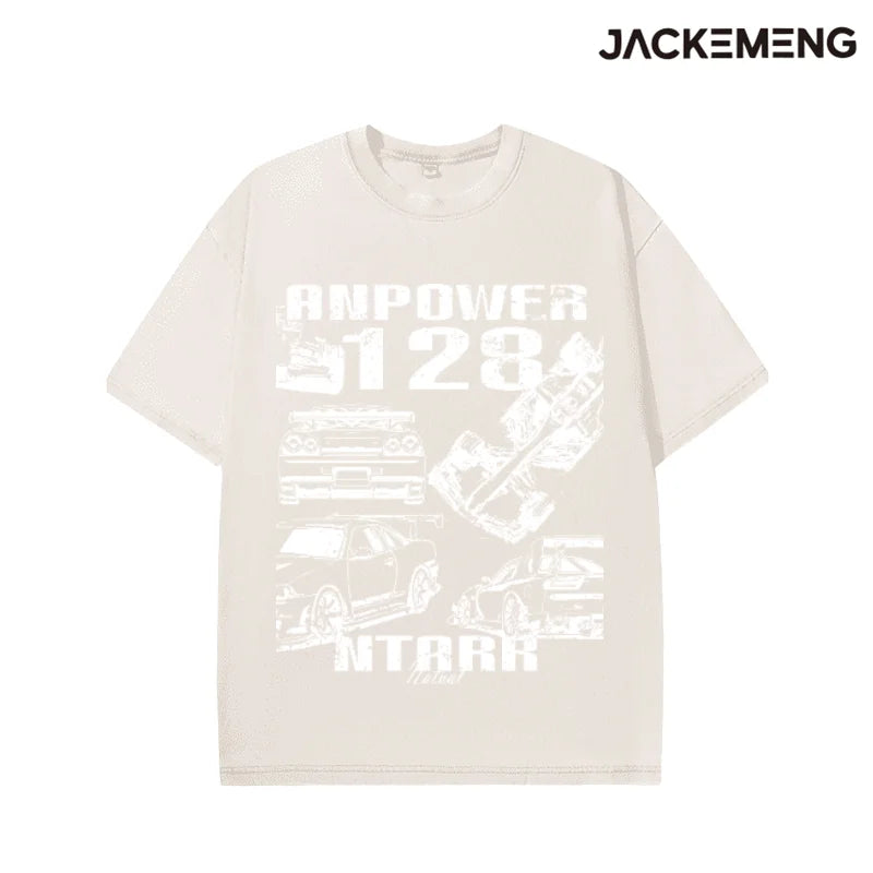 MoveX Vintage Racing Car Washed Oversized Tee