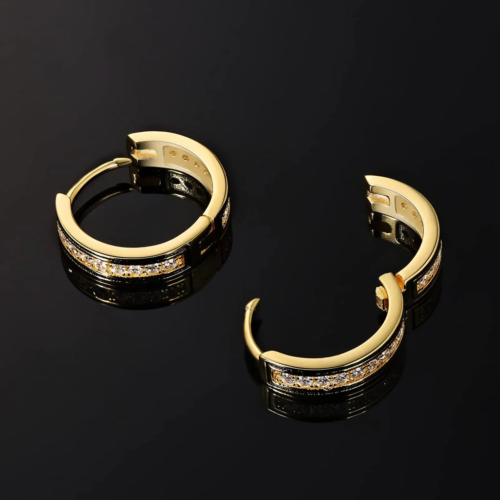 MoveX Iced Out CZ Stud Earrings – 925 Sterling Silver