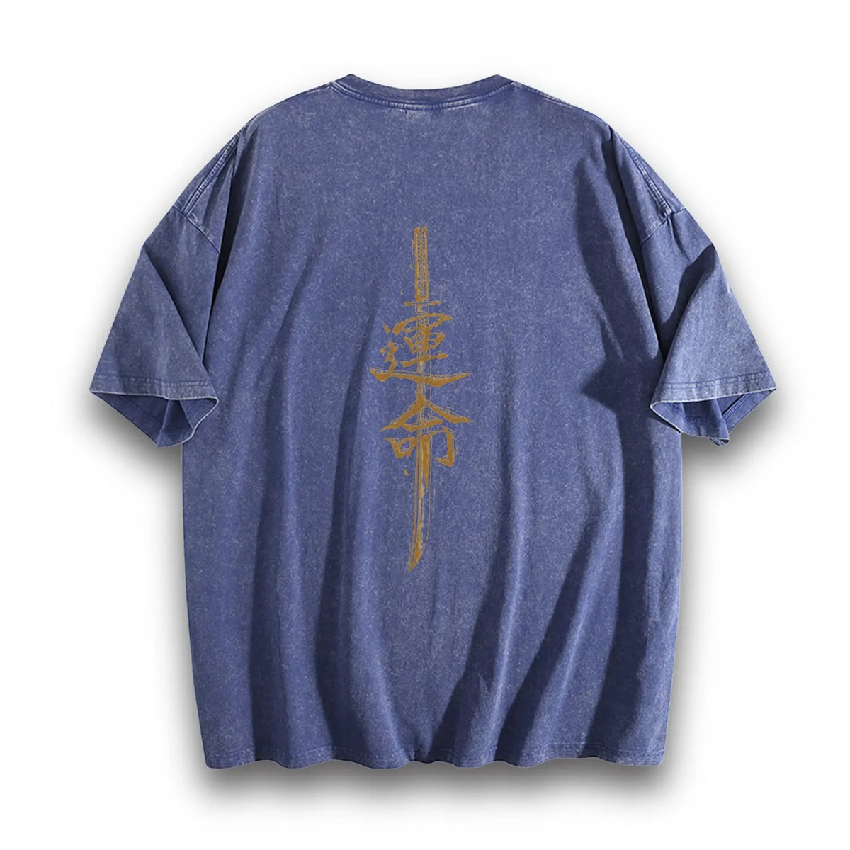 MoveX Vintage Washed Samurai Kanji Oversized Tee