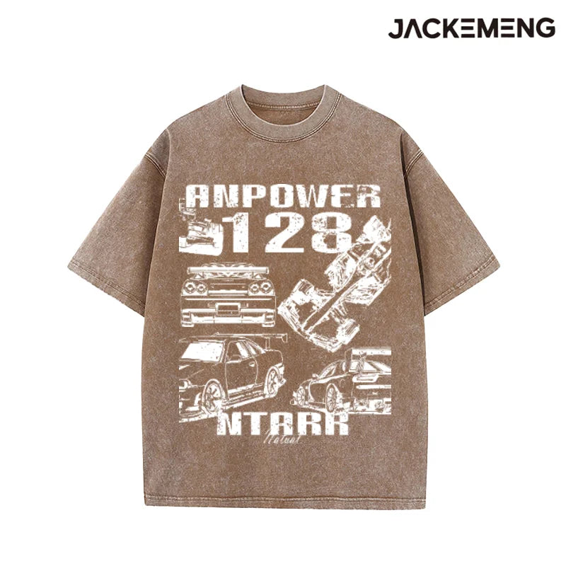 MoveX Vintage Racing Car Washed Oversized Tee