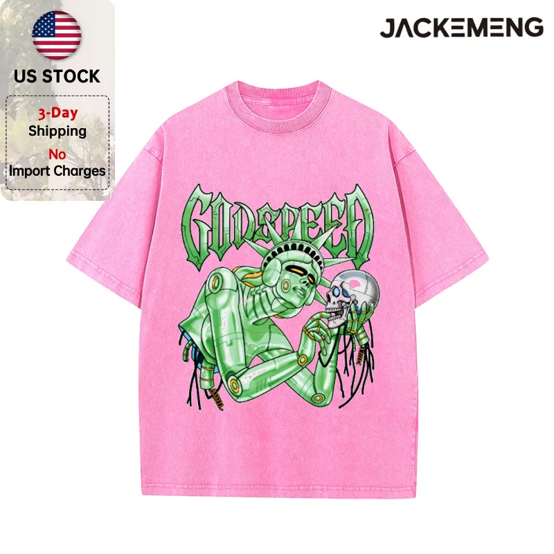 MoveX Godspeed Robot Washed Oversized Tee