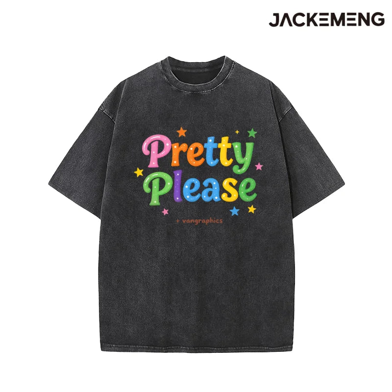MoveX "Pretty Please" Rainbow Star Oversized Tee