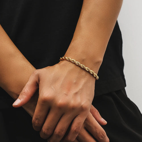 MoveX 6mm Twist Rope Chain Bracelet – Stainless Steel