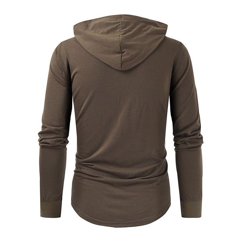 MoveX Solid Lace-Up Zipper Sports Streetwear Hoodie