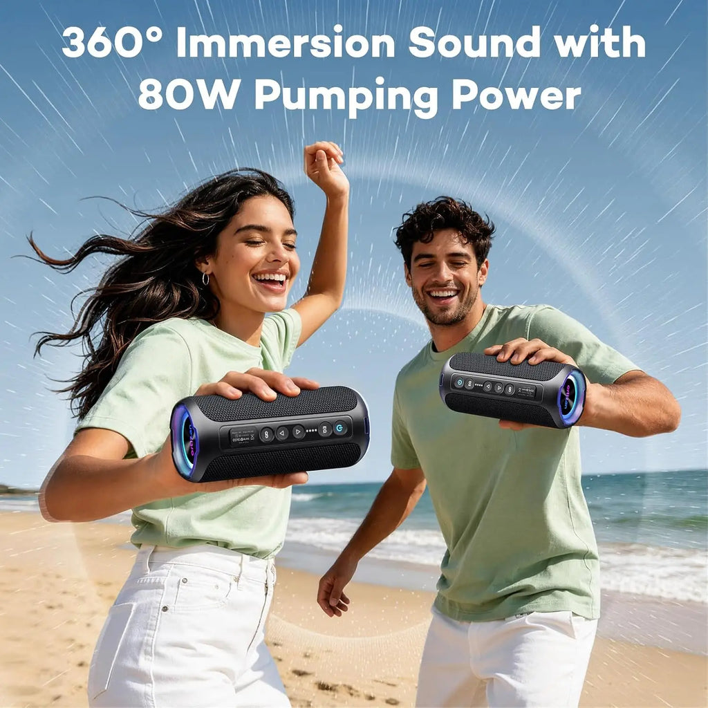 Ortizan 40W Portable Bluetooth Speaker – IPX7 Waterproof, RGB Lights