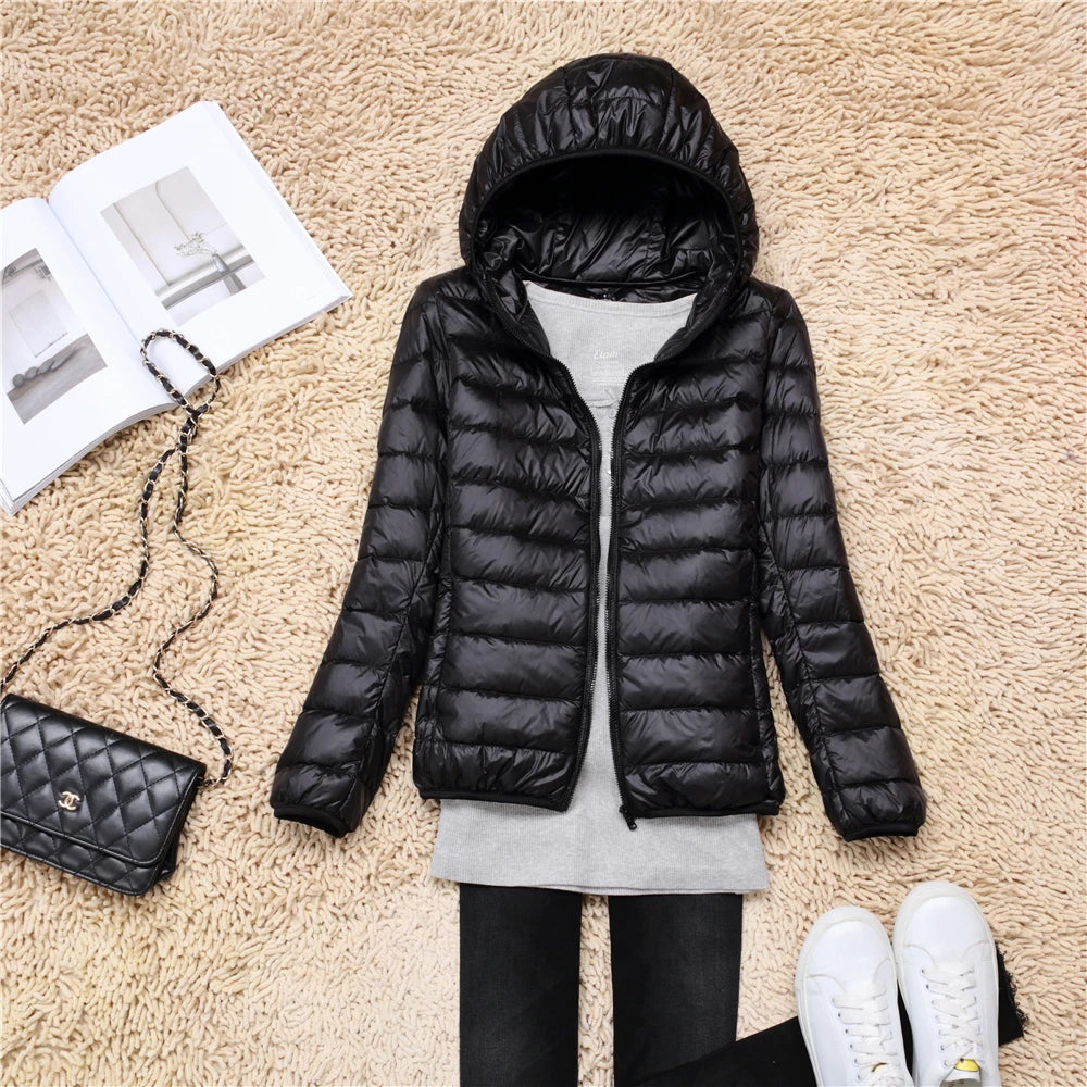 MoveX Women's Lightweight Packable Hooded Puffer Jacket