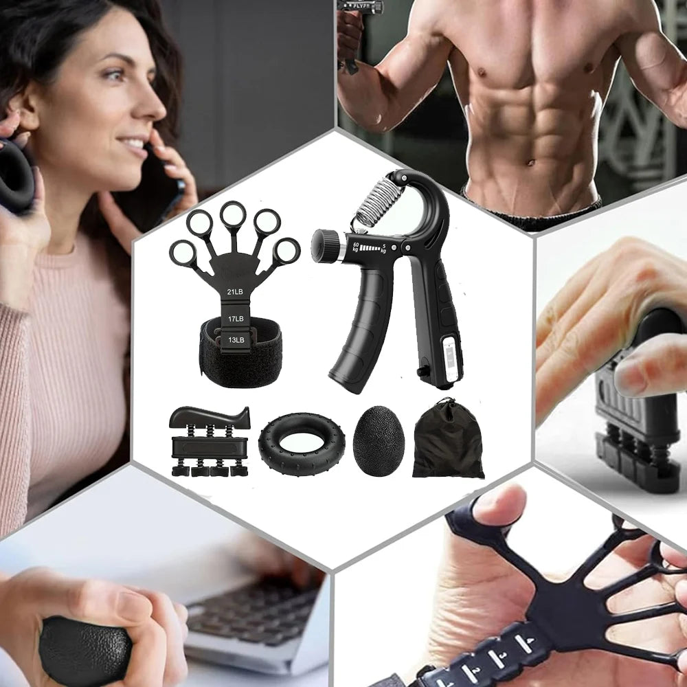 Counting Grip Strength Trainer Set with Finger Exerciser