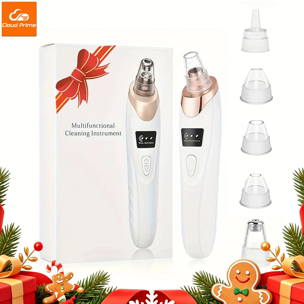 Electric Pore Vacuum Blackhead Remover – 3 Suction Levels, 5 Heads